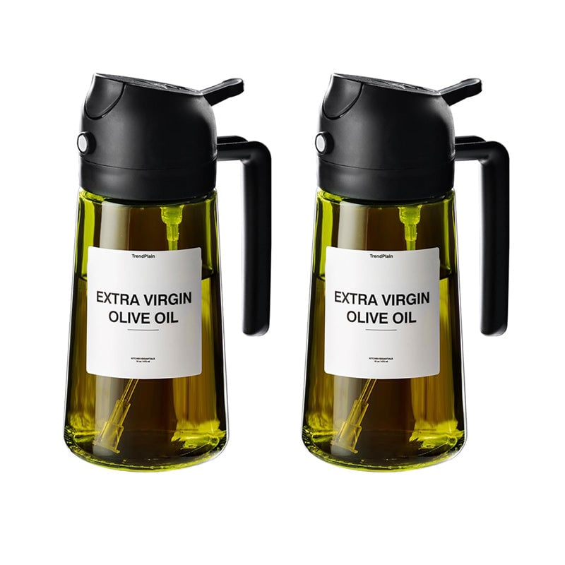 2-In-1 Glass Oil Sprayer And Dispenser For Kitchen Use