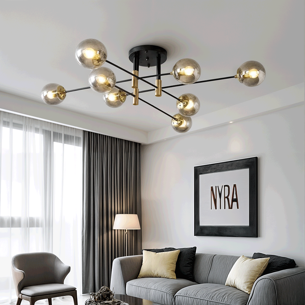 Lyra 8-Light Nordic Chandelier Handcrafted Modern Ceiling Fixture