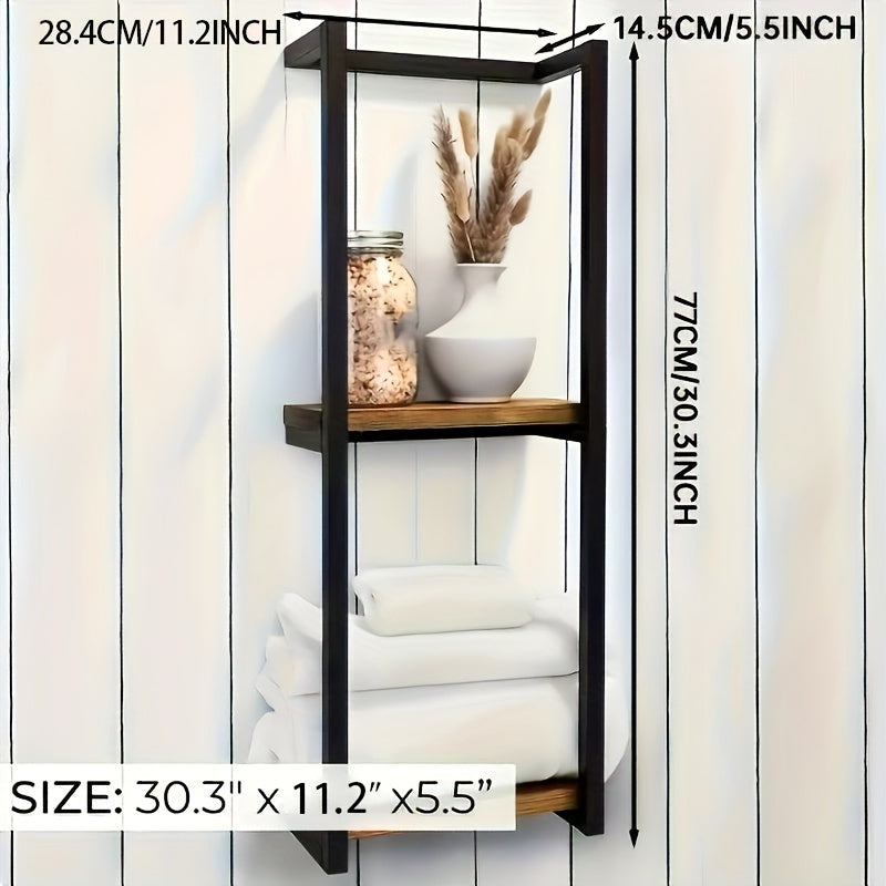 Space Saving Towel Rack Wall Mounted Holder for an Organized Bathroom