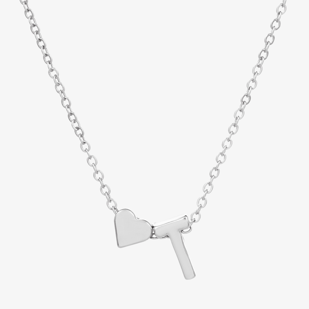 Luna Heart Initial Pendant Necklace