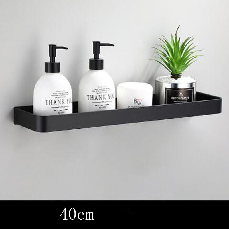 Moderner schwarzer Space-Aluminium-Badezimmer-Wandregal-Stil