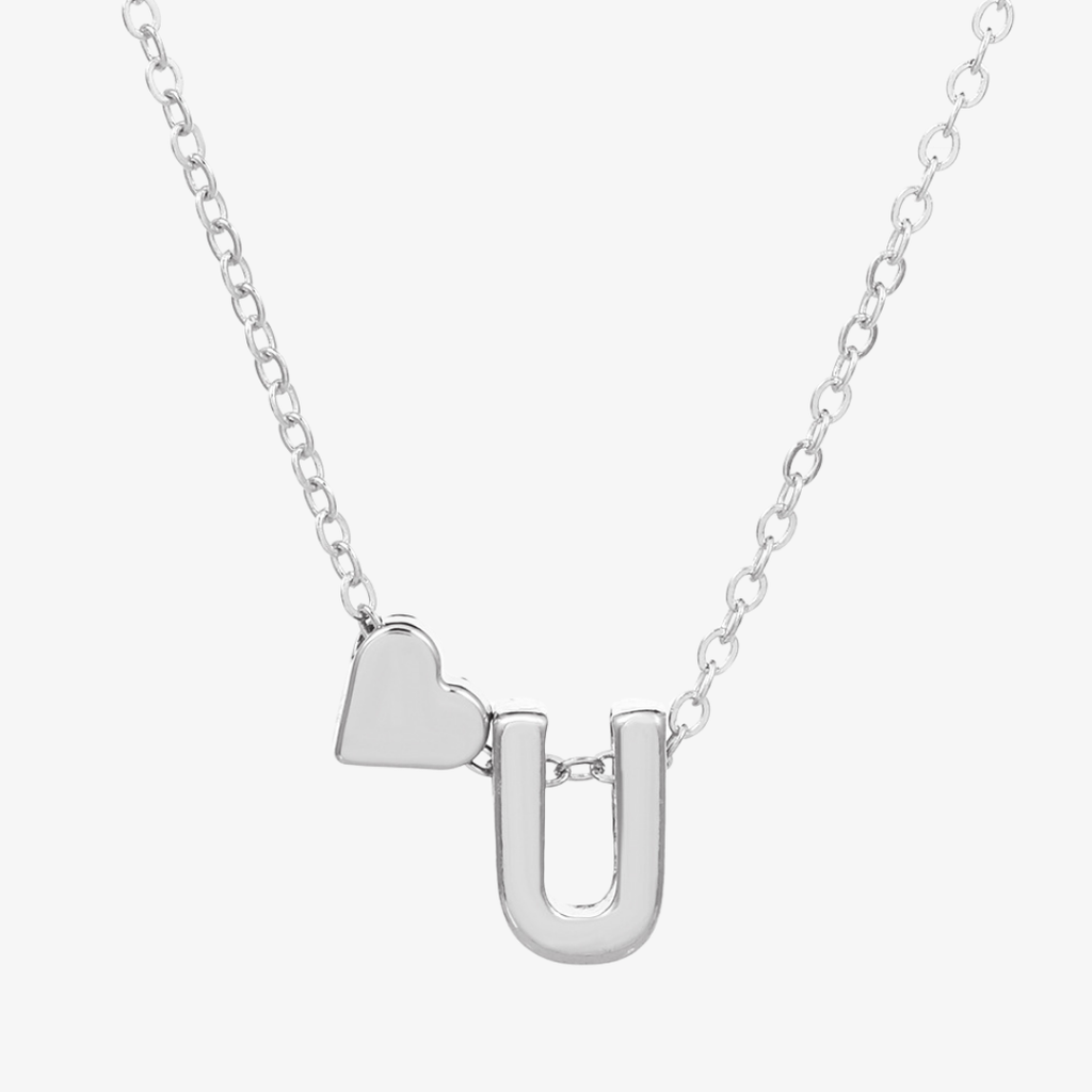 Luna Heart Initial Pendant Necklace