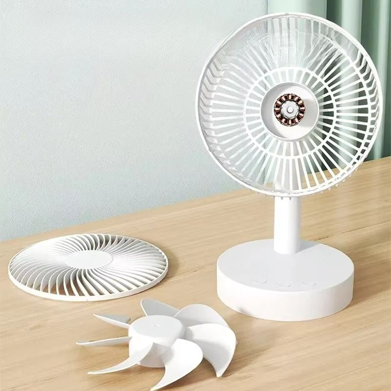 AeroNest Compact White Desktop Fan With Removable Cover And Four-Speed Quiet Airflow