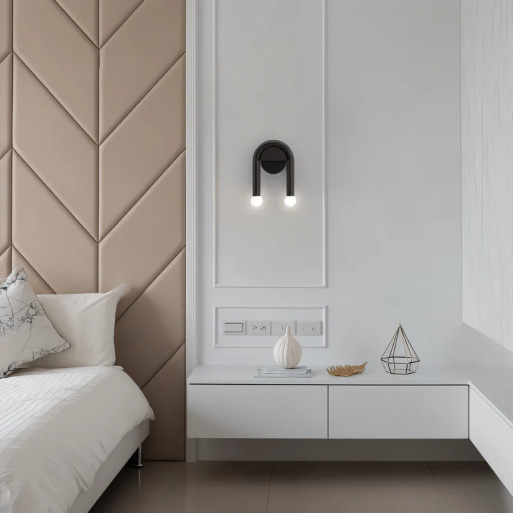 Lyra Arch LED Wall Light In Black Iron For Ambient Glow
