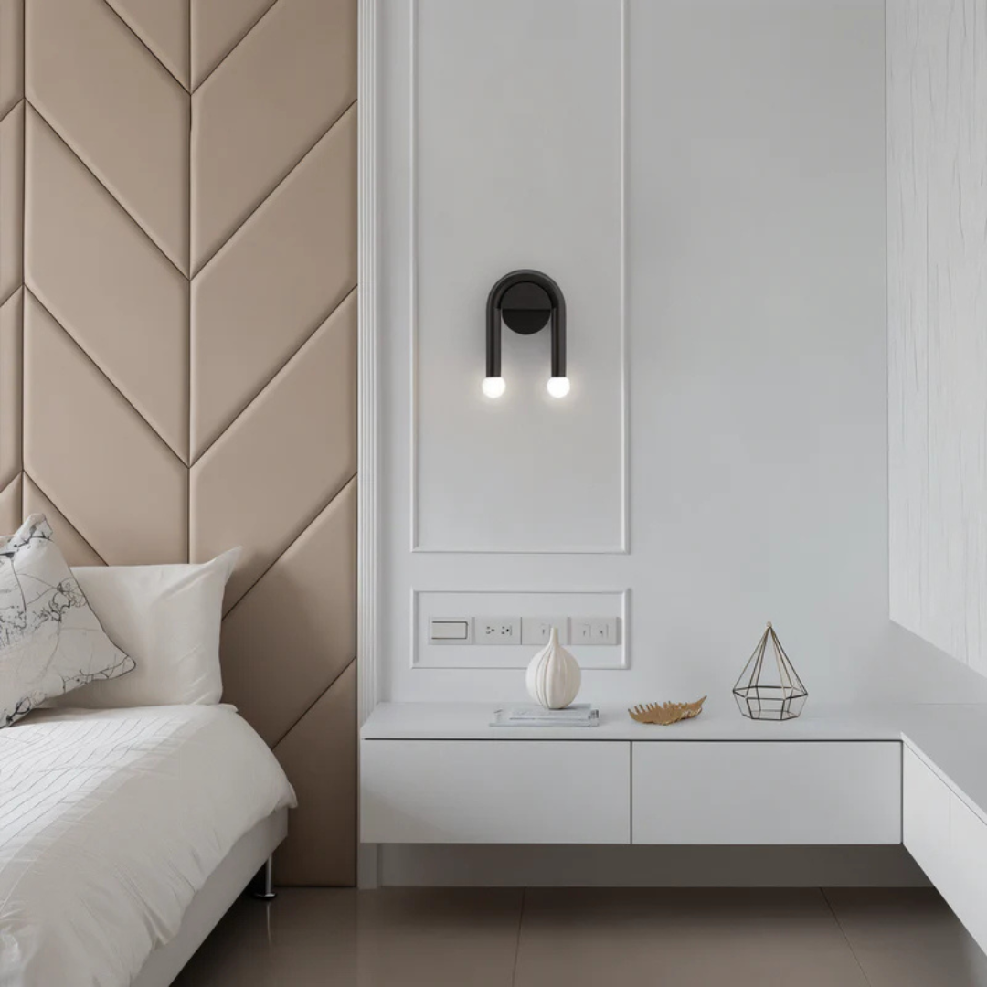 Lyra Arch LED Wall Light In Black Iron For Ambient Glow