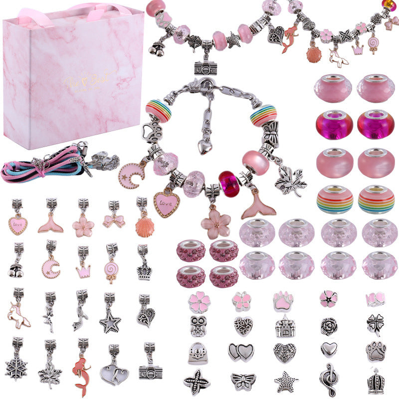 NovaCraft DIY Charm Bracelet Craft Kit For Girls Featuring Alloy Beads And Crystals