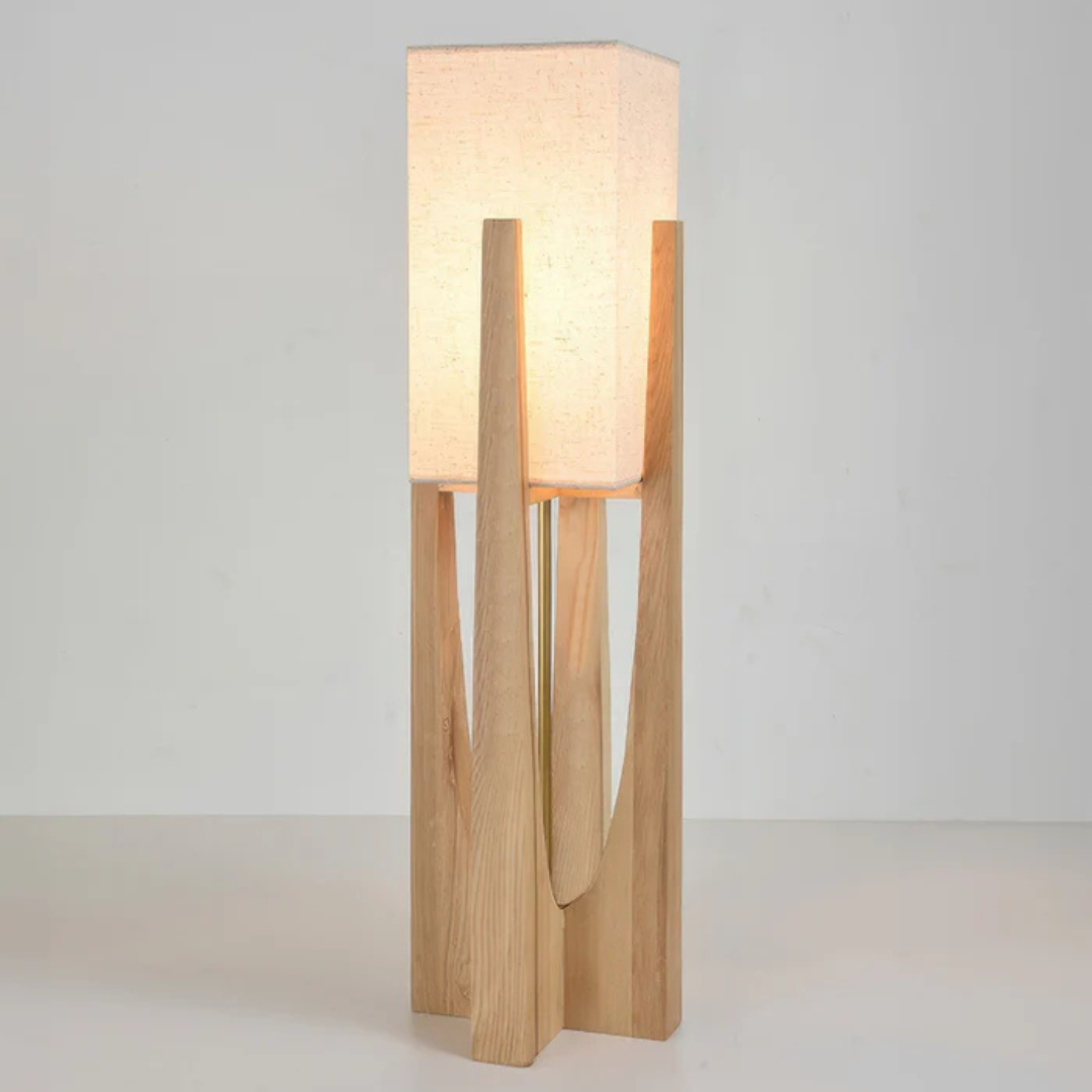 Kokoro Walnut Floor Lamp Japanese Inspired Cozy Living