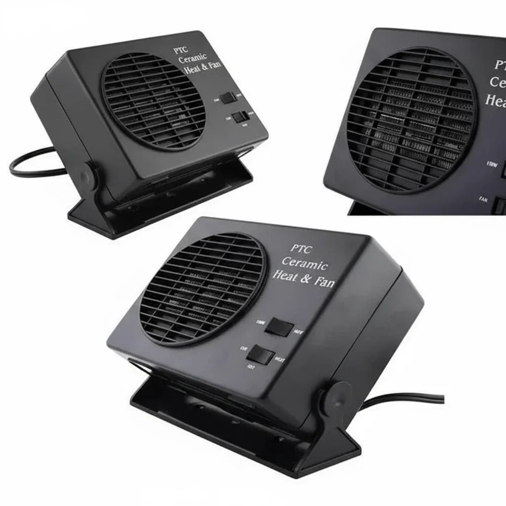 12V Ceramic Car Heater Fan With Auto Thermostat Defroster And Demister
