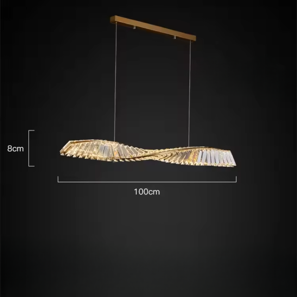 Lumeris Modern Crystal Spiral LED Dining Pendant Light