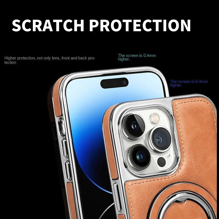 Carcasă suport metalic LuxeLeather pentru iPhone