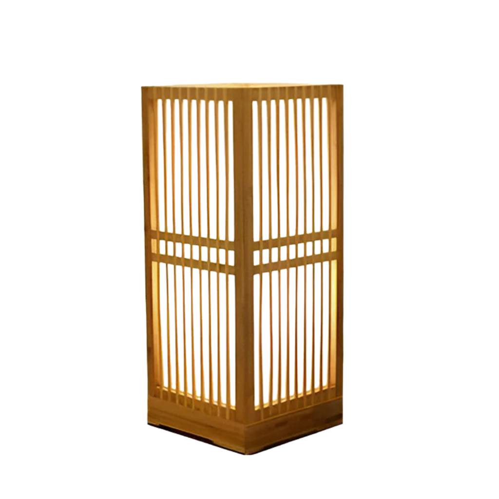 Hinata bambu LED-bordslampa i japansk stil för sovrum och skrivbord, lugnt sken