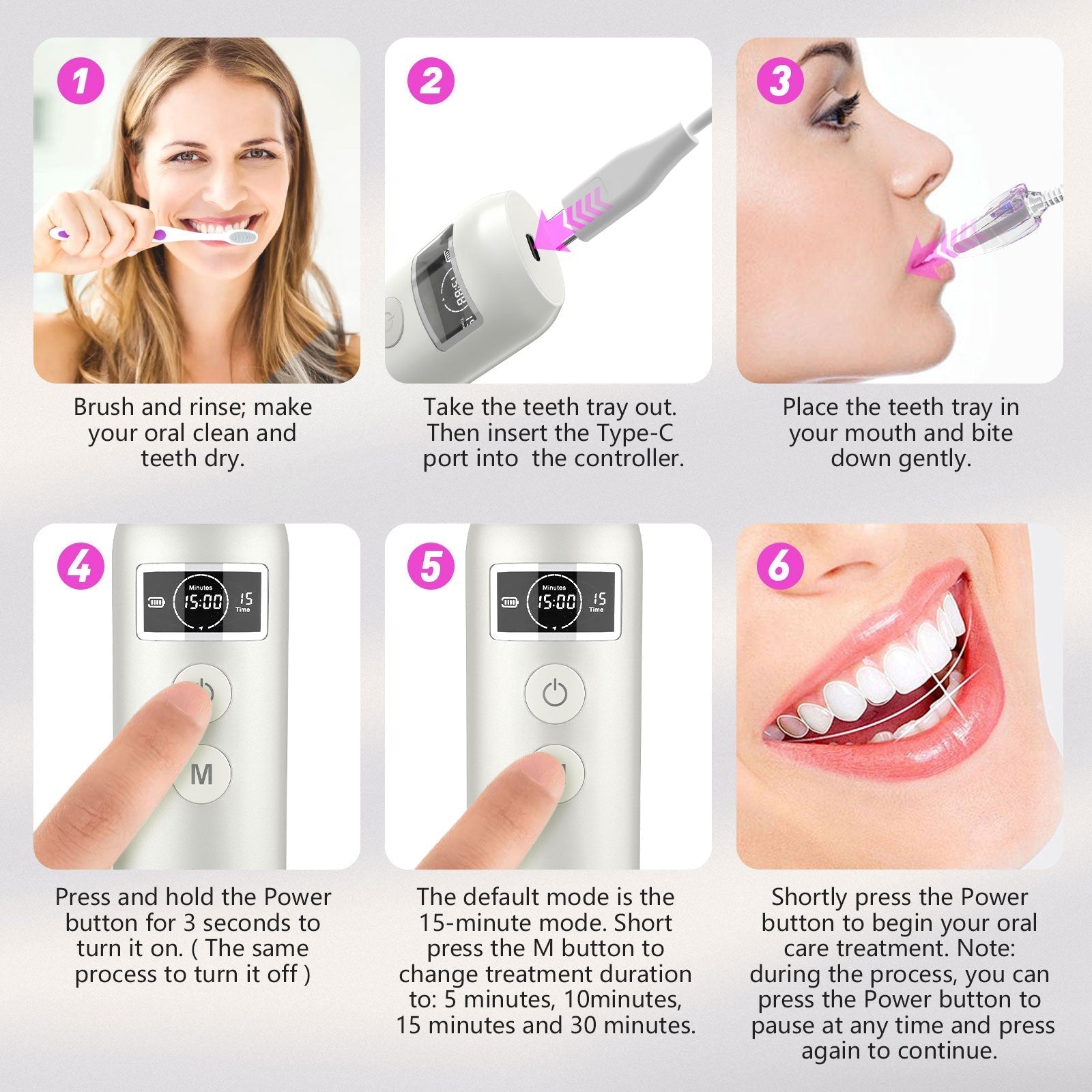 Red and Blue Light Therapy for Gums Gentle Gum Care Device