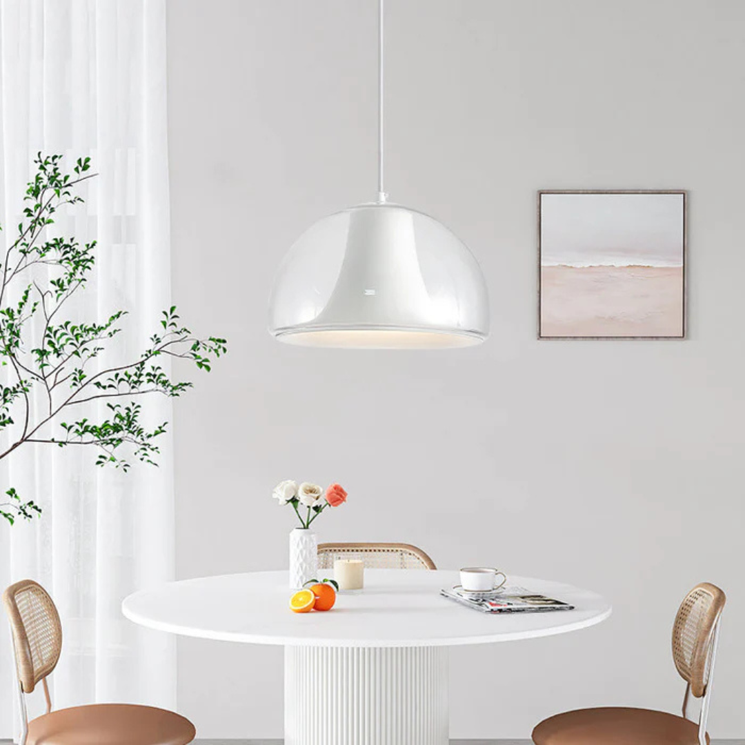 Aurelia halbkreisförmige Glas-Pendelleuchte für Esszimmer