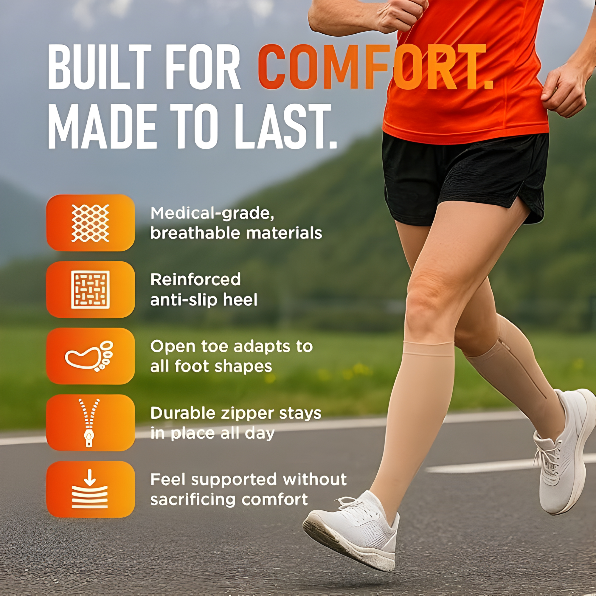 ZenStride Support Socks - Instant Comfort For Swelling And Leg Fatigue