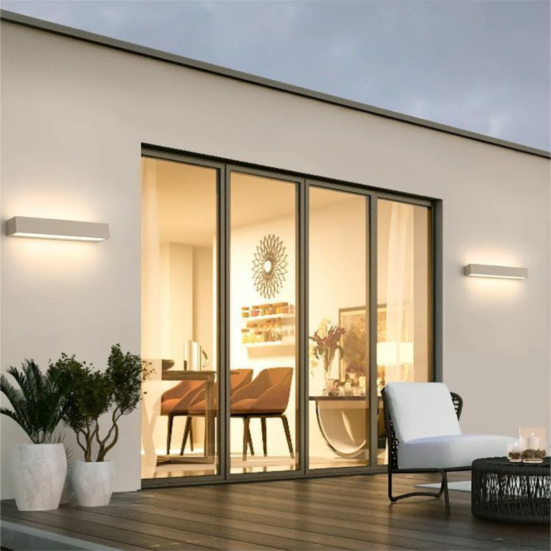چراغ دیواری مدرن LED آسترالوم برای فضای باز، باغ‌ها و نماها