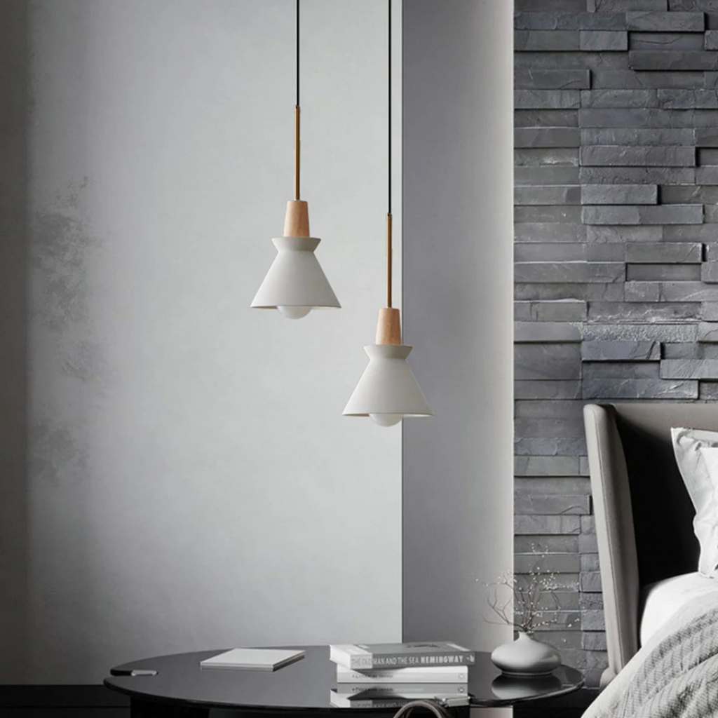 Astraen | White Concrete Pendant Light For Dining Room