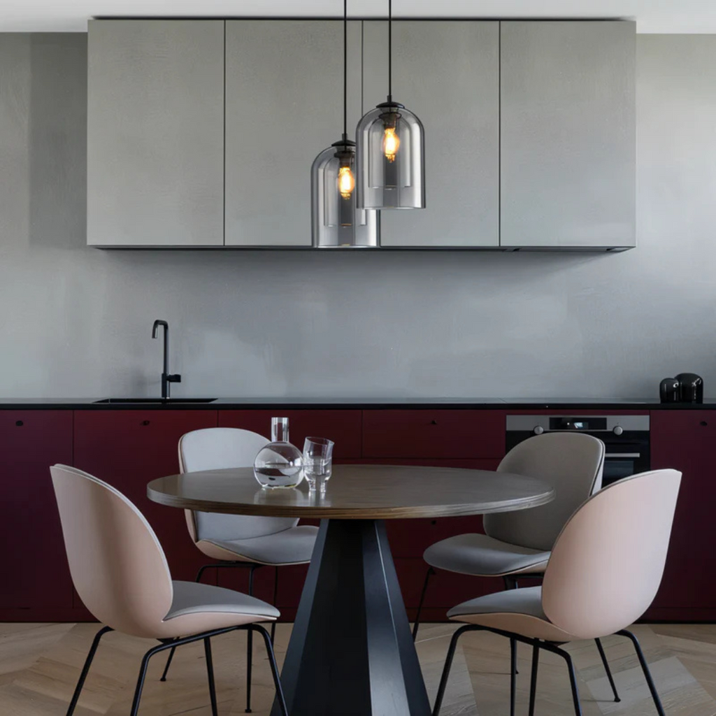 Lampada a sospensione in vetro LumenDuo per sala da pranzo e soggiorno