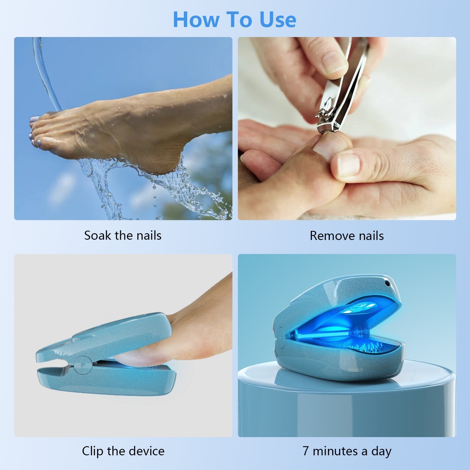 Portable Laser Therapy Nail Cleaning Device FDA Cleared