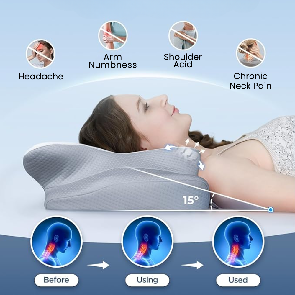 Ergonomický polštář z paměťové pěny pro úlevu při spánkové apnoi a chrápání
