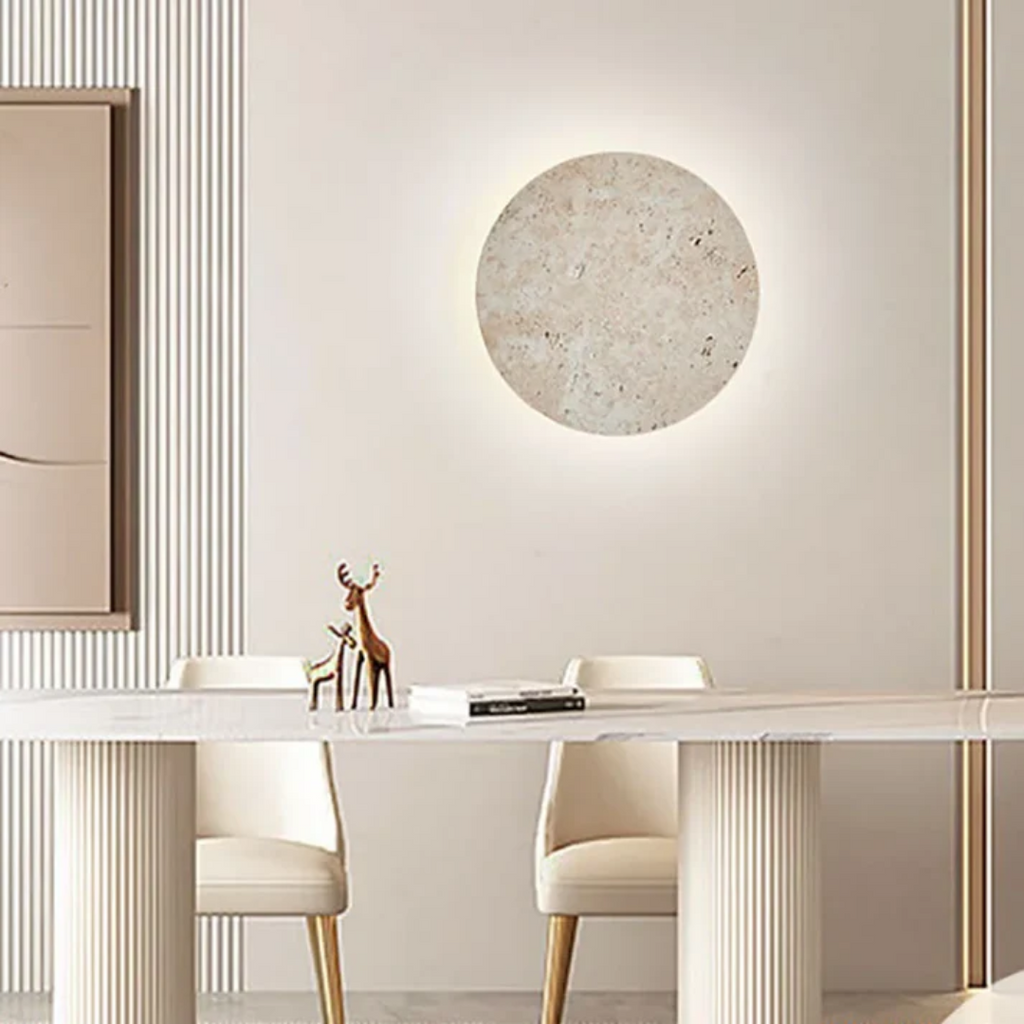 Aurelia Travertine Wall Lamp Luxury LED Ambient Light For Living Rooms