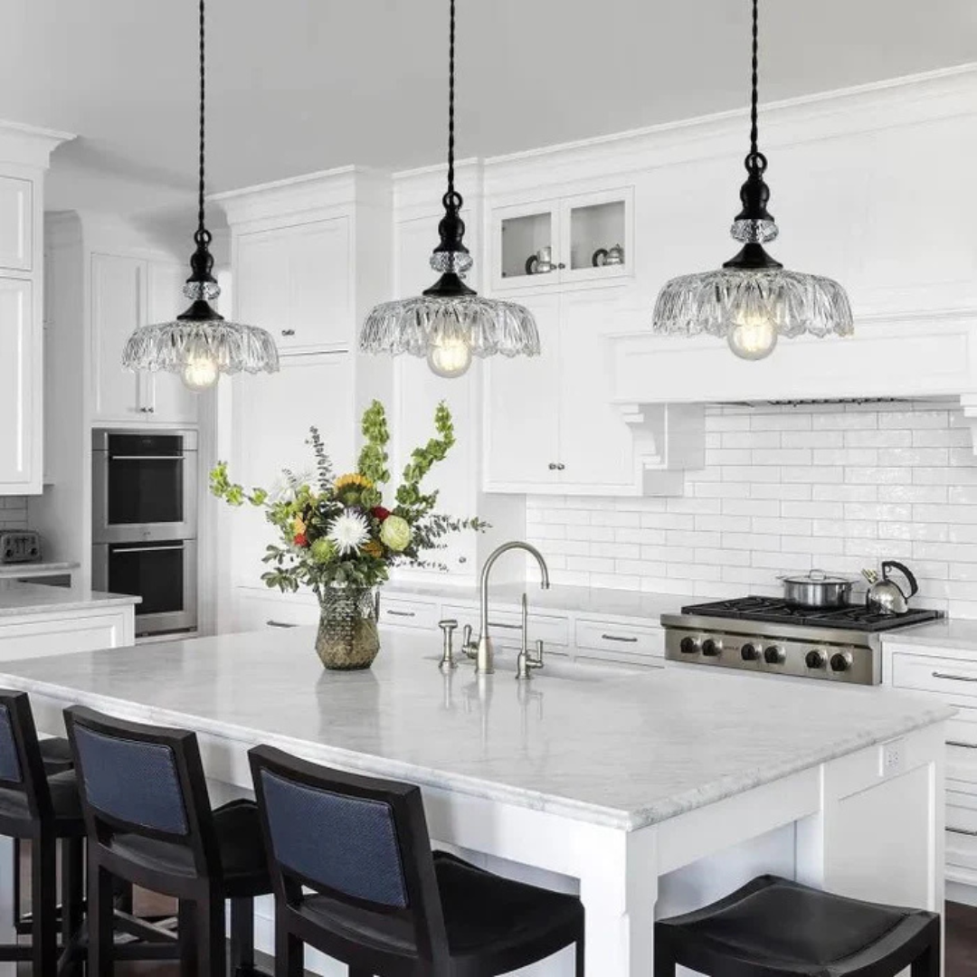 Harborline Glass Pendant Light Vintage Style for Dining Table and Kitchen Island