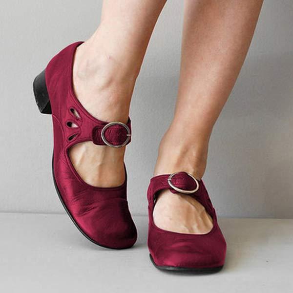 Lunora Orthopedic Leather Sandals With Buckle In Vintage Style