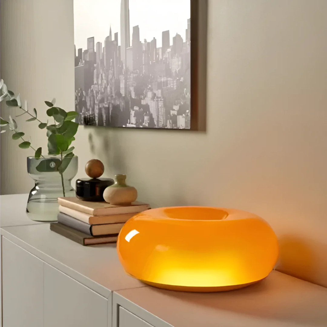 Orinova Glass Wall Lamp With Donut Silhouette And Warm Glow By Ardentra