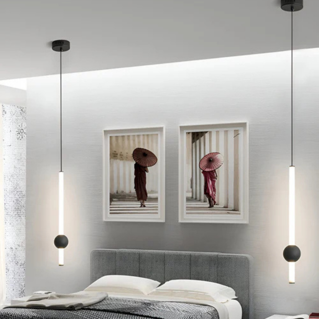 Kairova minimalistická válcová závěsná lampa do interiérů