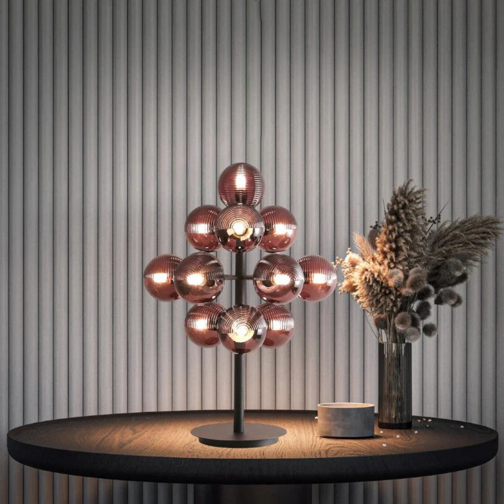 Stolní lampa Mariselle Grape ze skla s teplým ambientním světlem