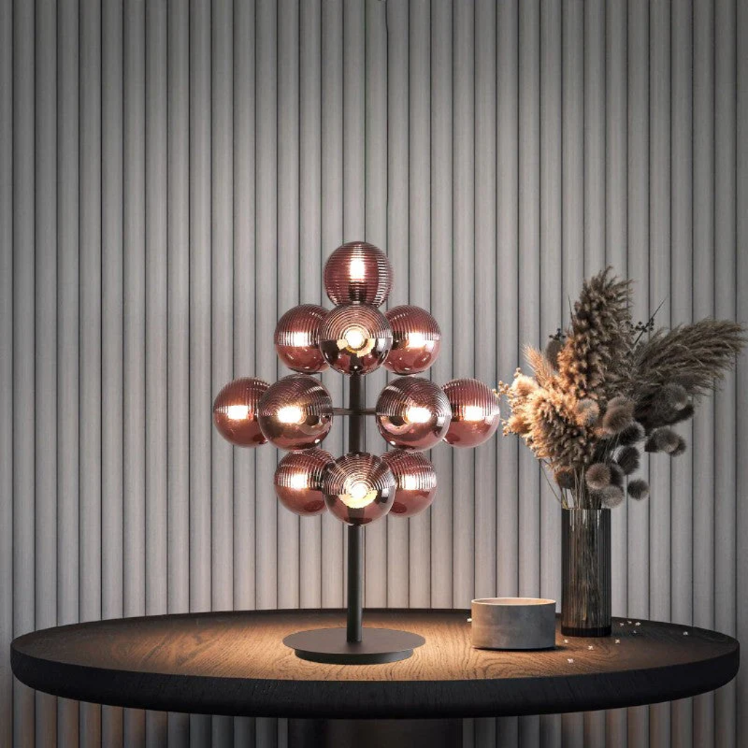 Stolní lampa Mariselle Grape ze skla s teplým ambientním světlem