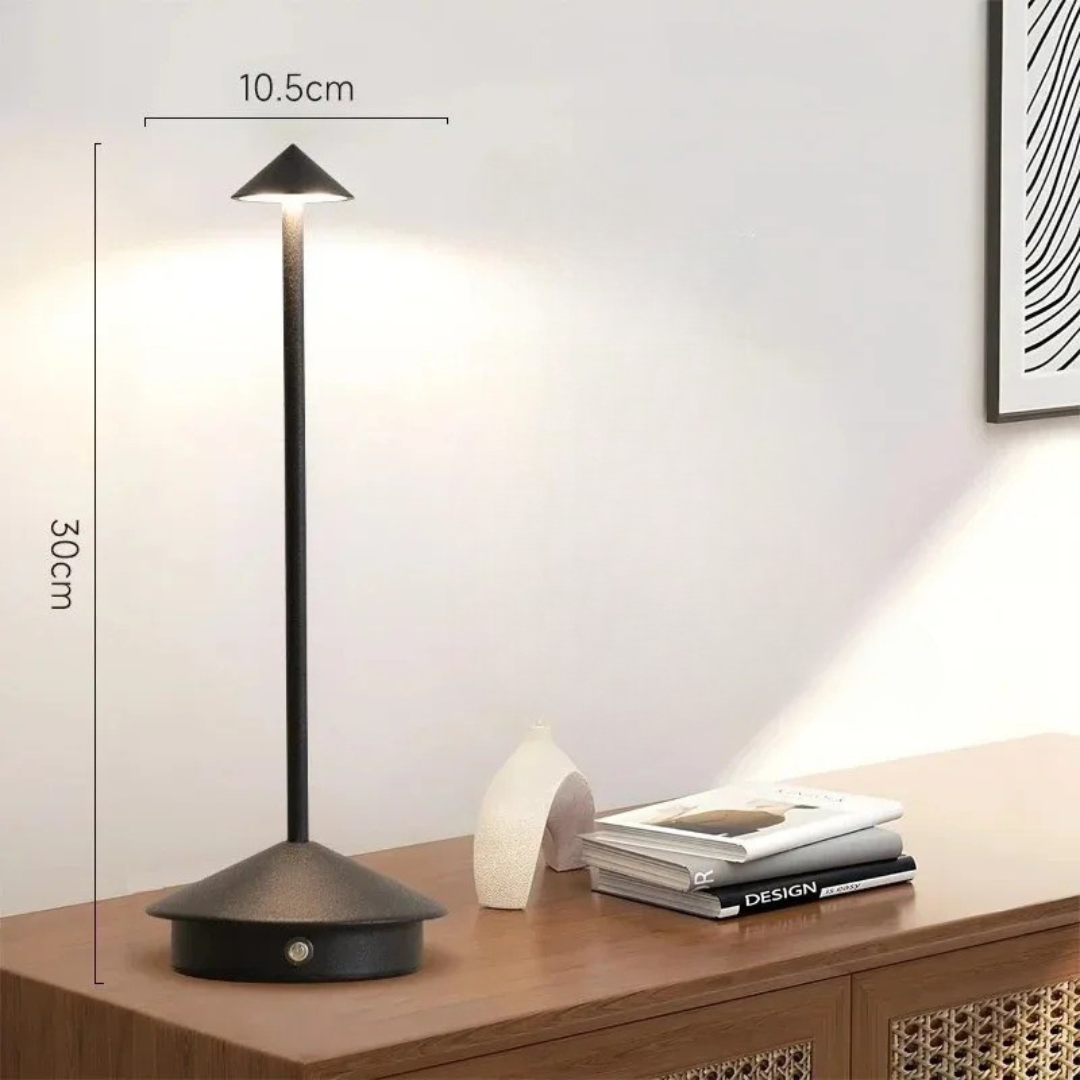 Aethera Lumina | Trådløs Vandtæt Dæmpbar LED Bordlampe med USB-C Genopladning