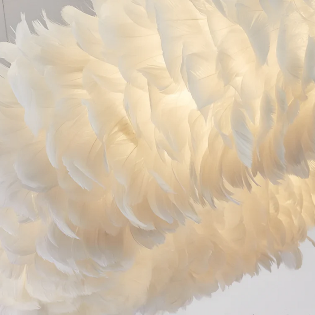 Aurelia Circular White Feather Pendant Light With Soft Diffusion