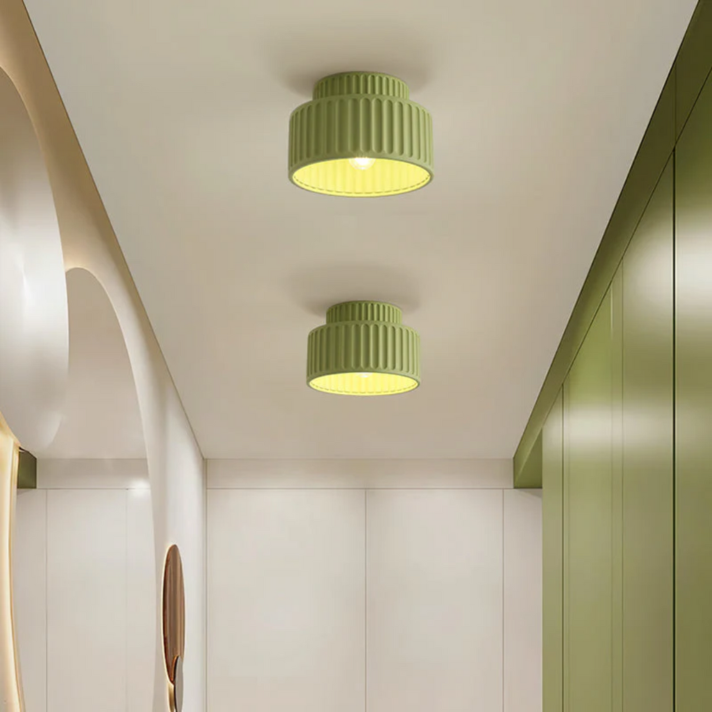AuroraLume Ribbed Vintage Ceiling Light for Low Ceilings