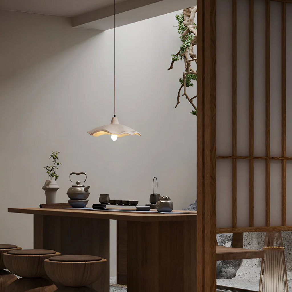 PetalForm Wabi-Sabi Concrete Pendant Lamp | Dining Table Light