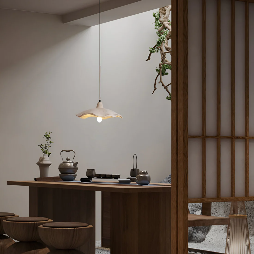 PetalForm Wabi-Sabi Concrete Pendant Lamp | Dining Table Light