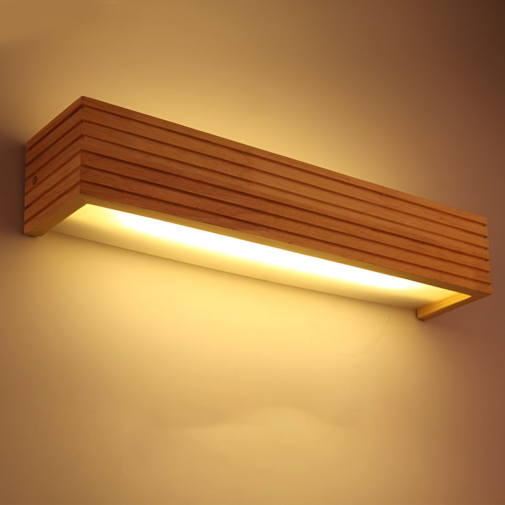 Lumină de perete dreptunghiulară LED impermeabilă Aurelo Wood