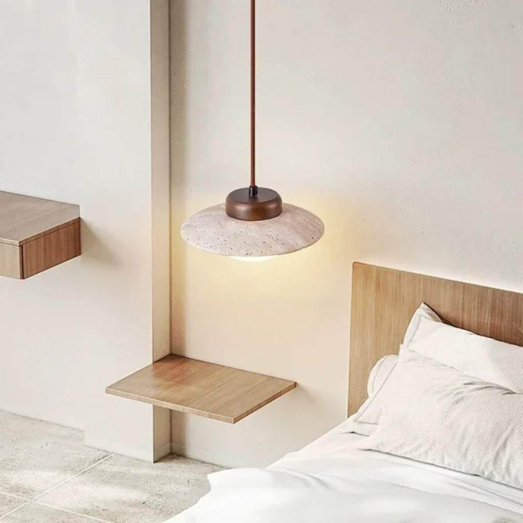 Astrae Stone and Metal Pendant Light for Dining Rooms