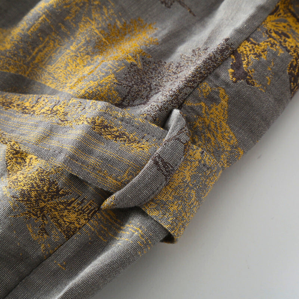 Rustic Cotton Kimono Robe With Breathable Gauze for Relaxed Comfort