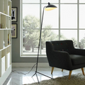Aerislo minimalistická černá stojací lampa s nastavitelnými rameny