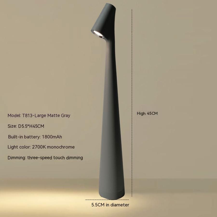 Candeeiro de Mesa Metálico Recarrregável Estiloso para Interior e Exterior