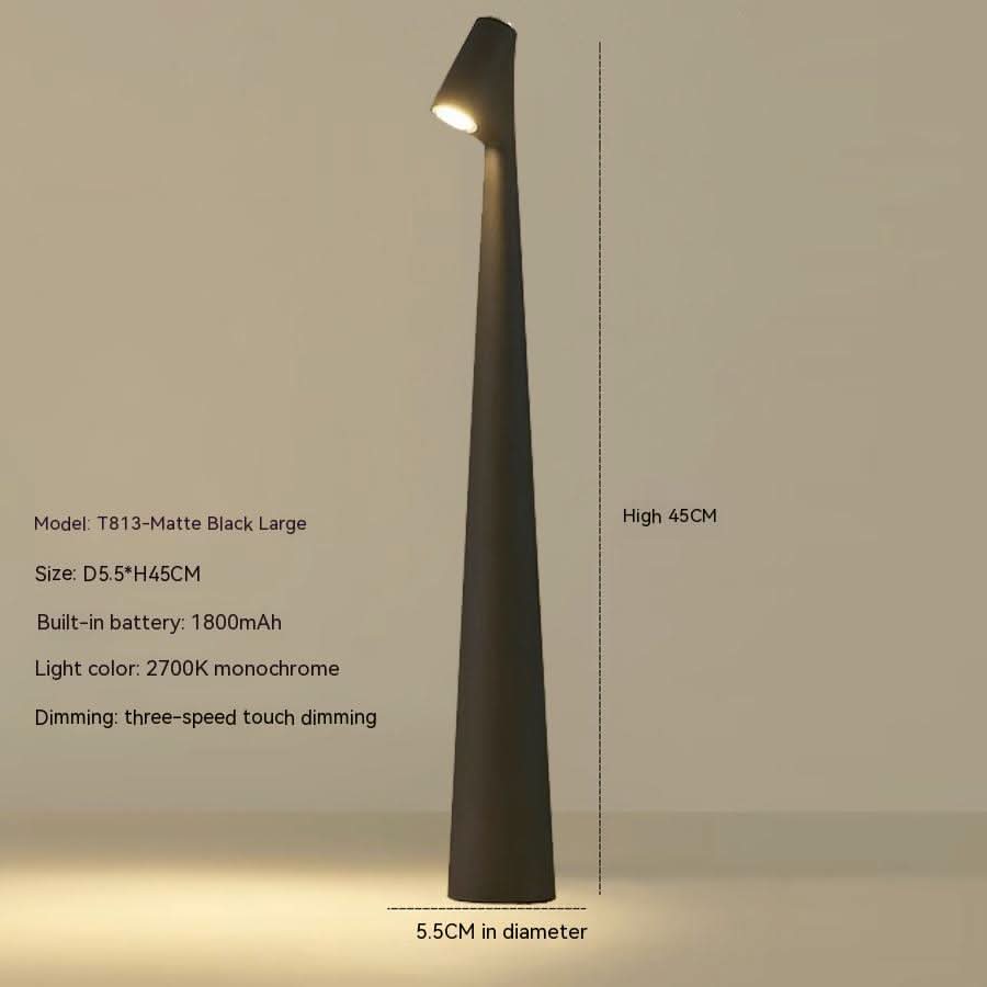 Candeeiro de Mesa Metálico Recarrregável Estiloso para Interior e Exterior