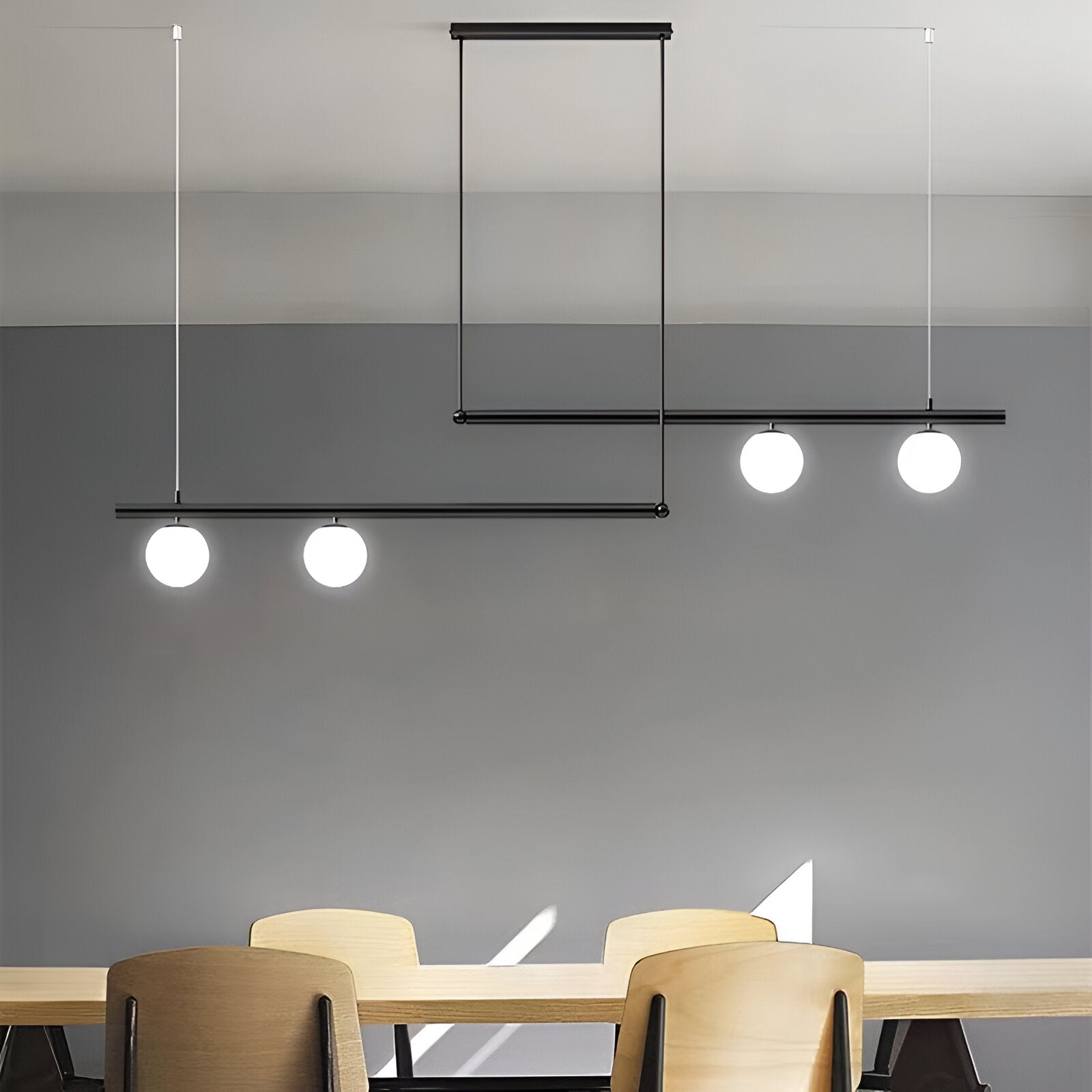Velora Nordic Glass Linear Pendant Light for Dining
