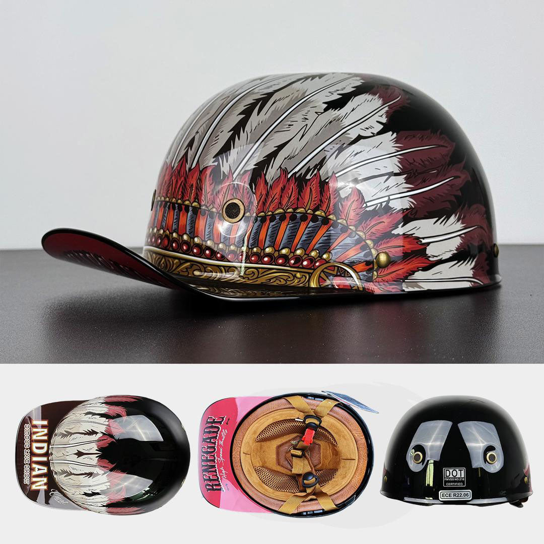 AstraCap Pro Baseball-Style Motorcycle Helmet DOT And ECE Certified