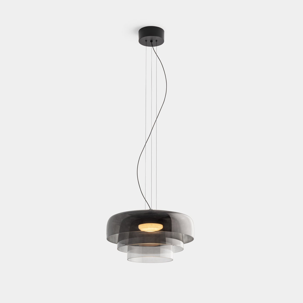 FjordGlow Glass Pendant Light With Metal Shade For Dining Room 110V-120V