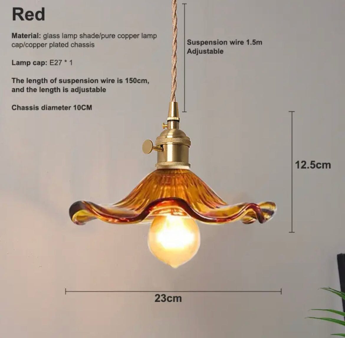 Lámparas colgantes de vidrio Lyra con forma de flor para decoración nórdica en sala de estar