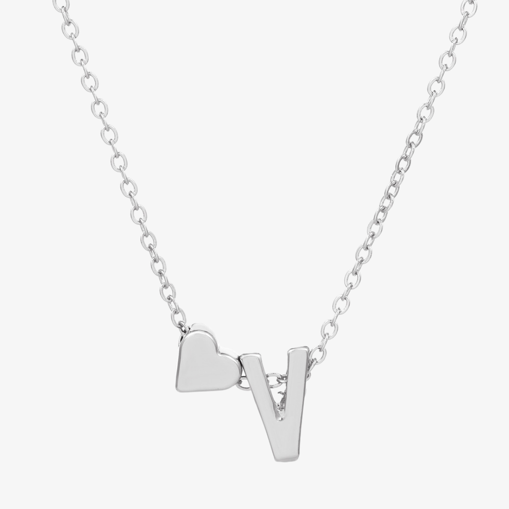 Luna Heart Initial Pendant Necklace