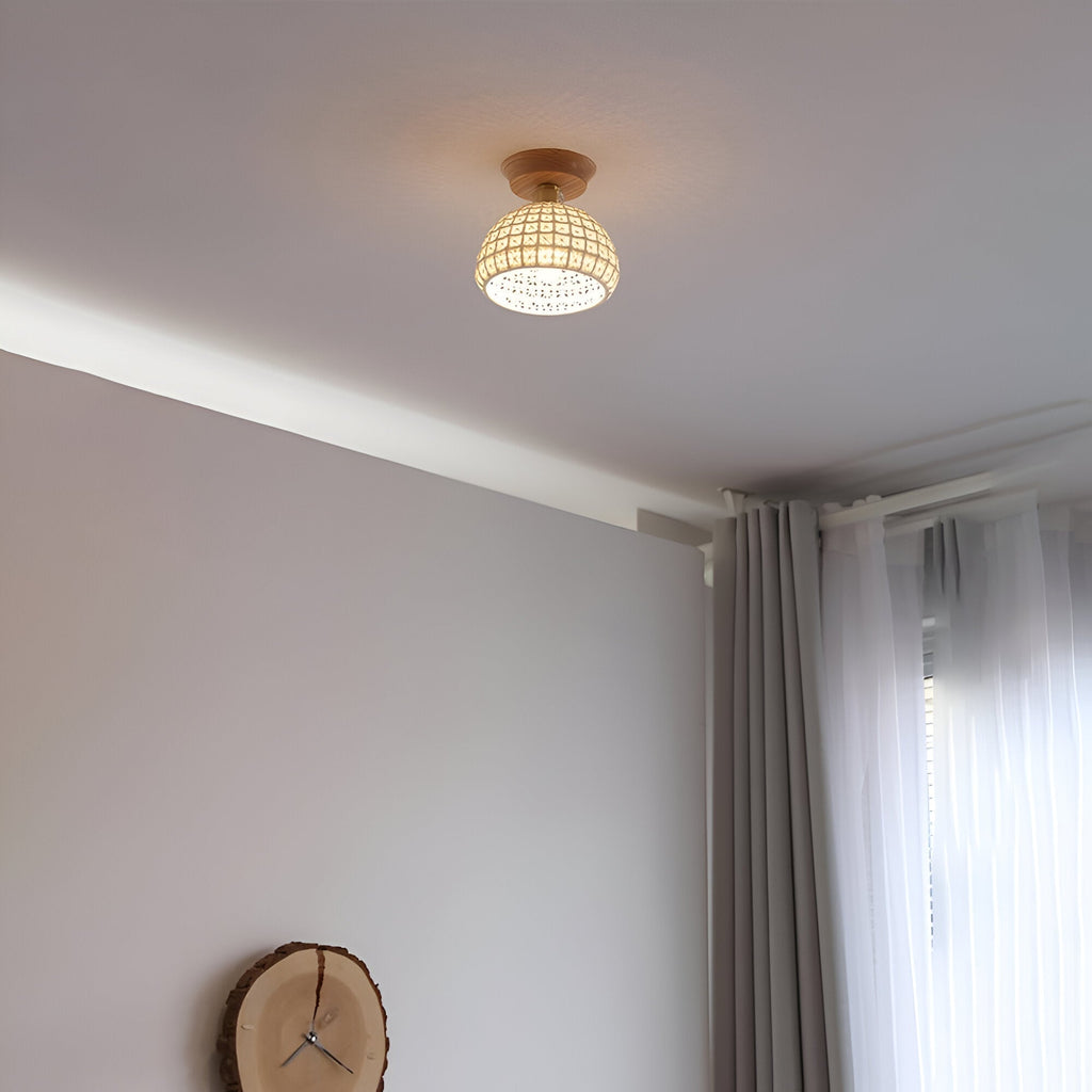 Sylvar Nordic Ceramic Ceiling Light With Brass Trim
