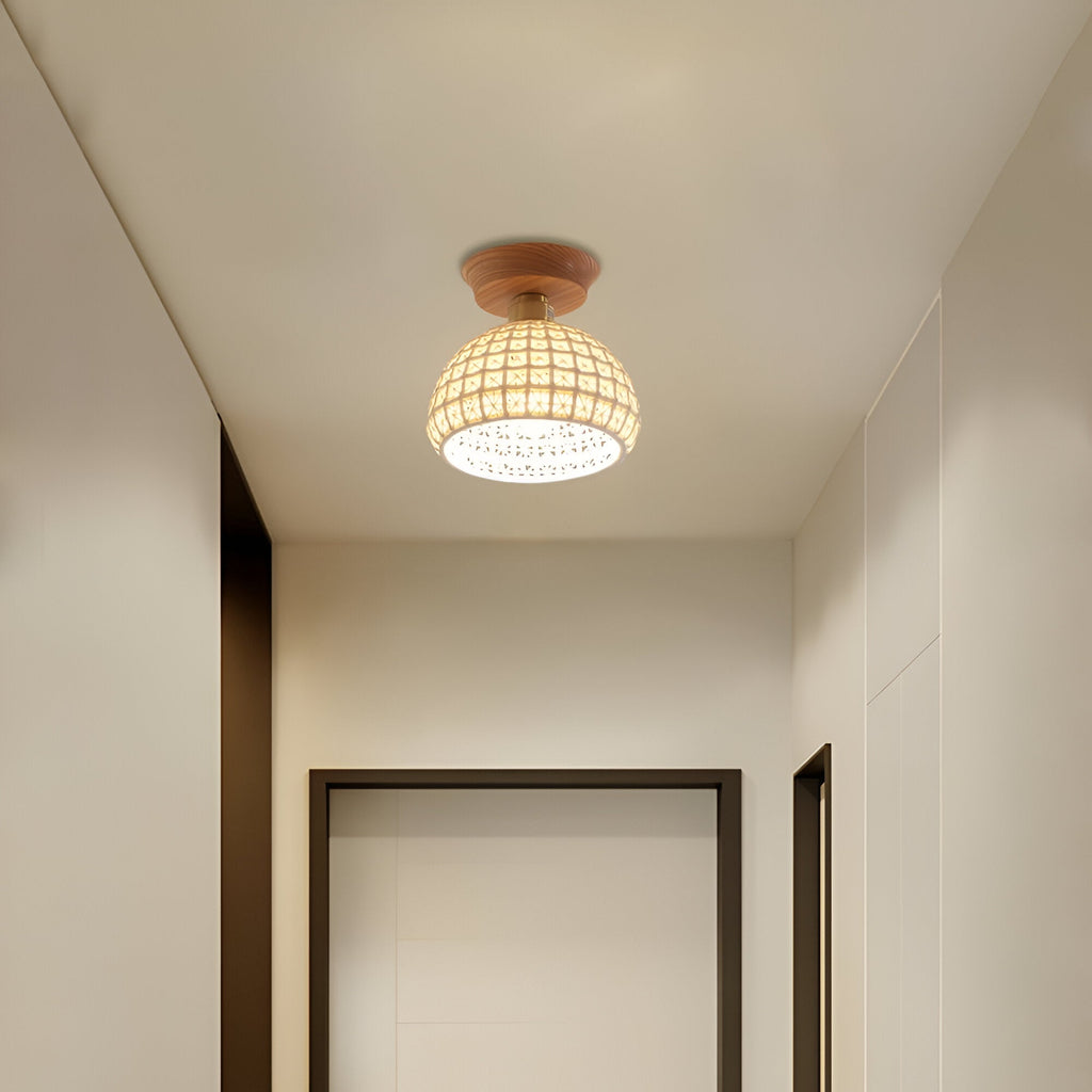 Sylvar Nordic Ceramic Ceiling Light With Brass Trim