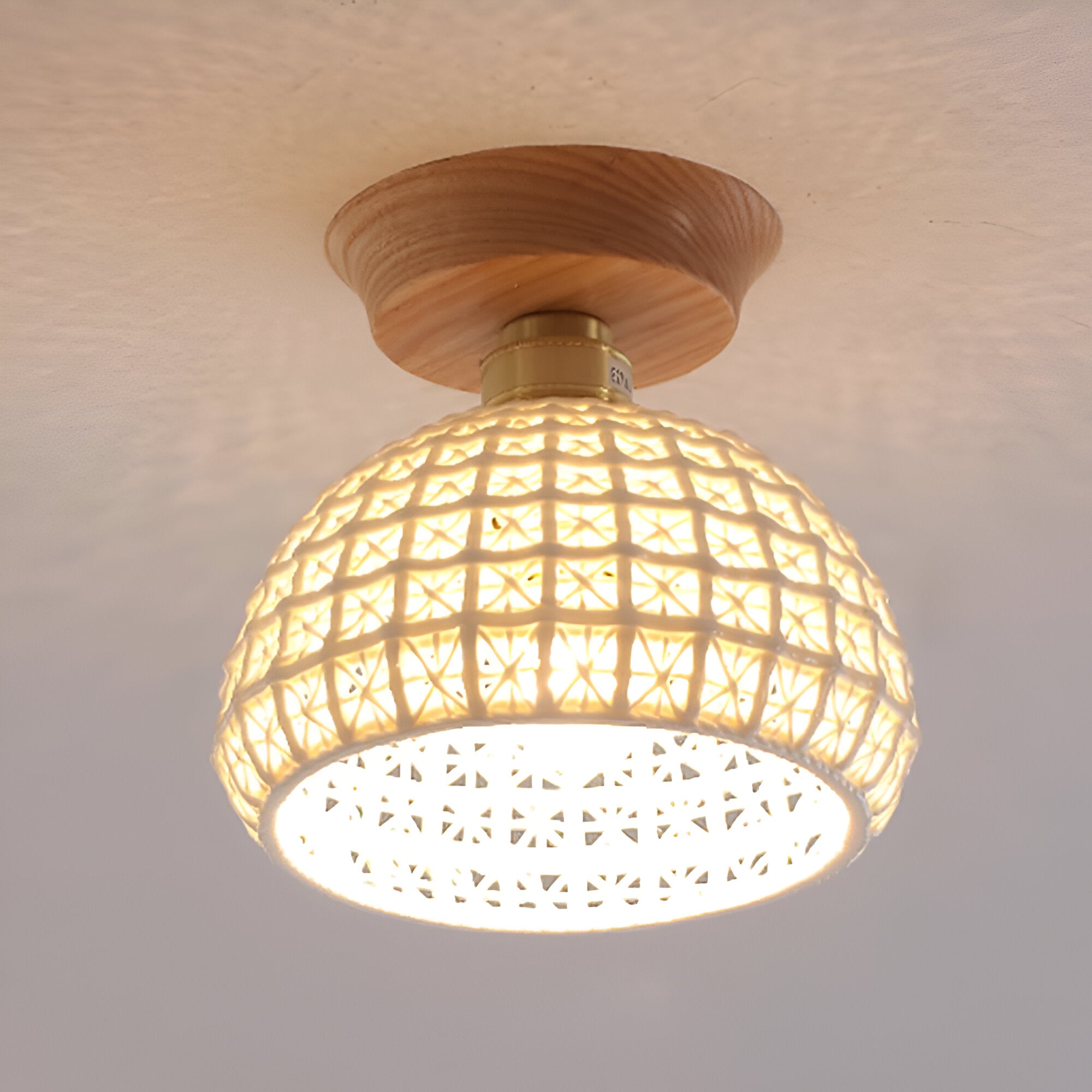 Sylvar Nordic Ceramic Ceiling Light With Brass Trim