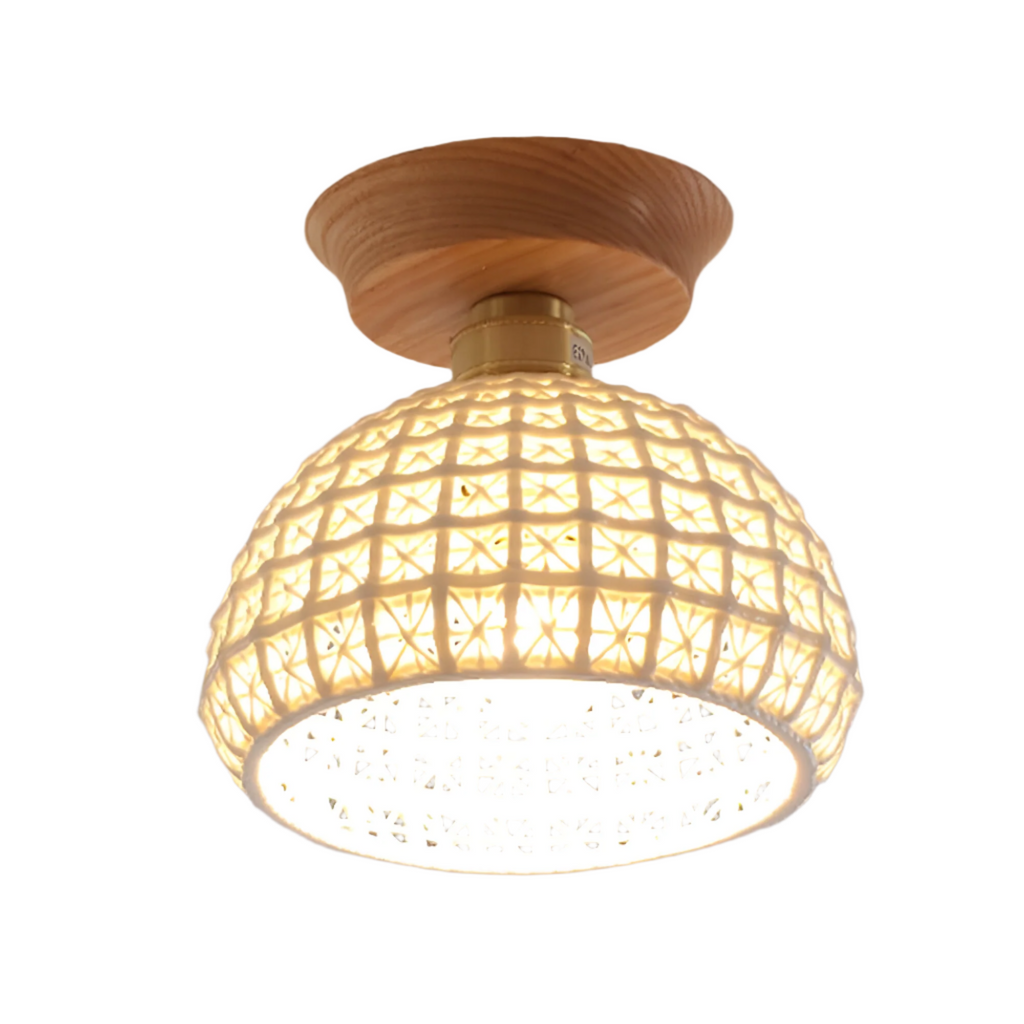 Sylvar Nordic Ceramic Ceiling Light With Brass Trim